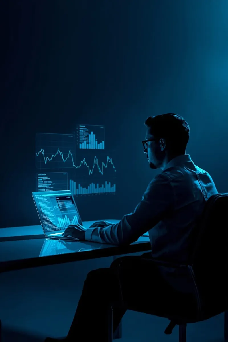 Persona revisando los números de cobranza en la computadora