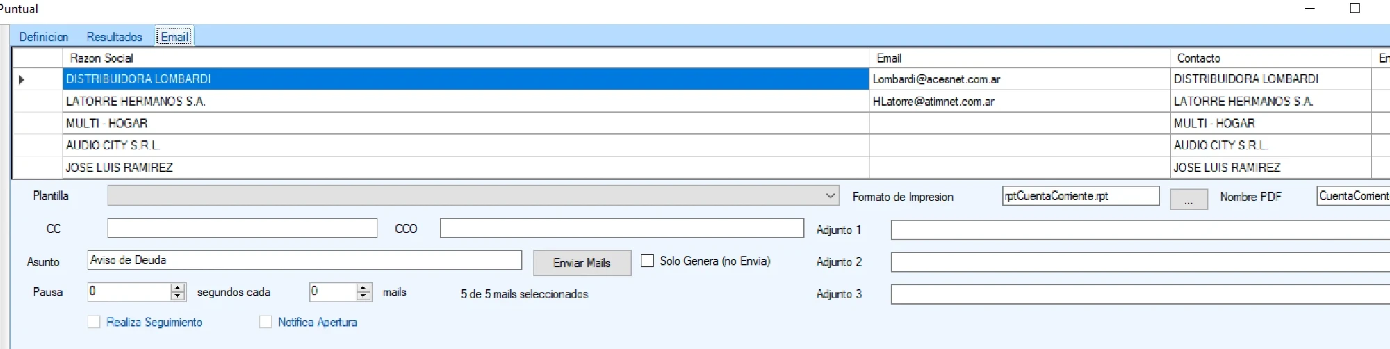 Informe de CRM Go Live sobre el mapa: recorrido de pedidos con los clientes marcados y el panel de distancia y duración