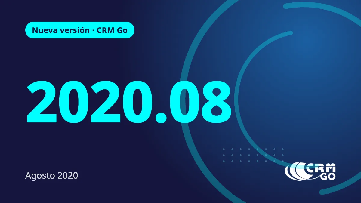 Portada de Nueva Versión CRM Go 2020.08
